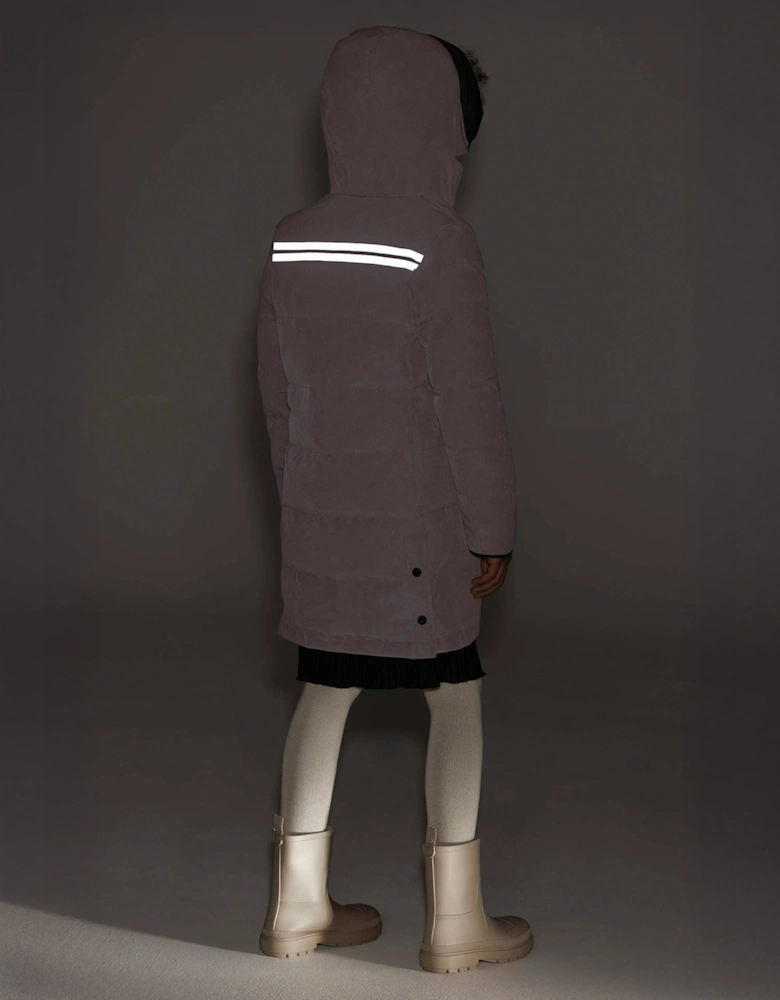 Girls Down Padded Juniper Parka Coat in Pink