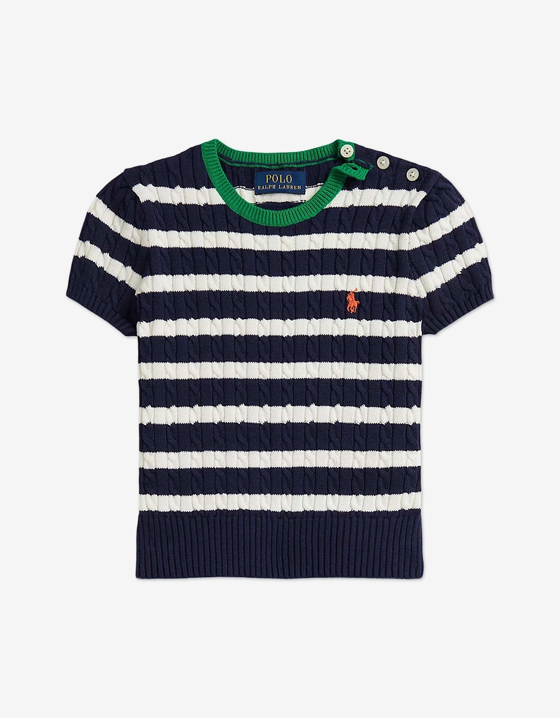 Girls Mini Cable Knit Skirt Set in Navy