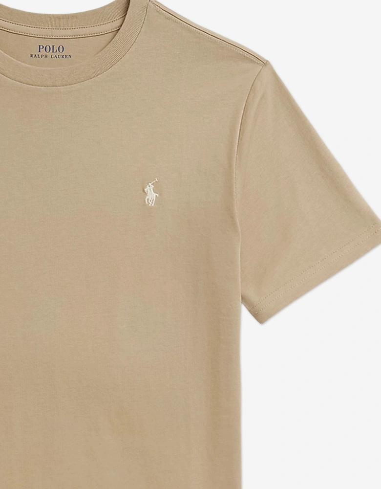 Boys Jersey Logo T-Shirt in Beige