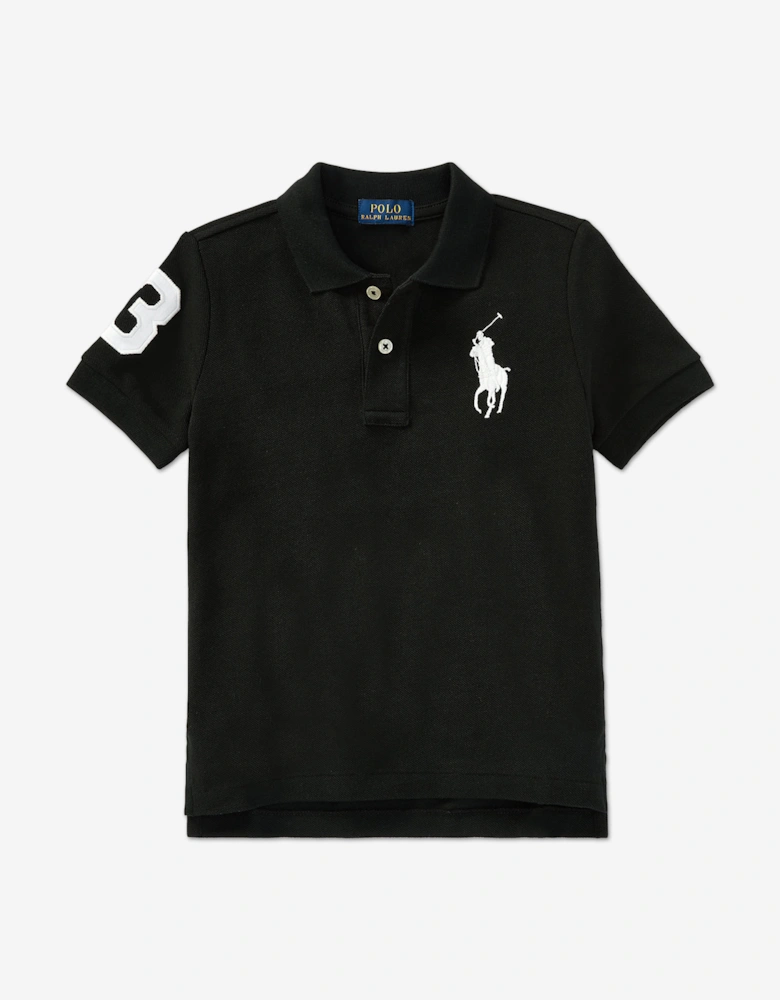 Boys Logo Polo Shirt in Black