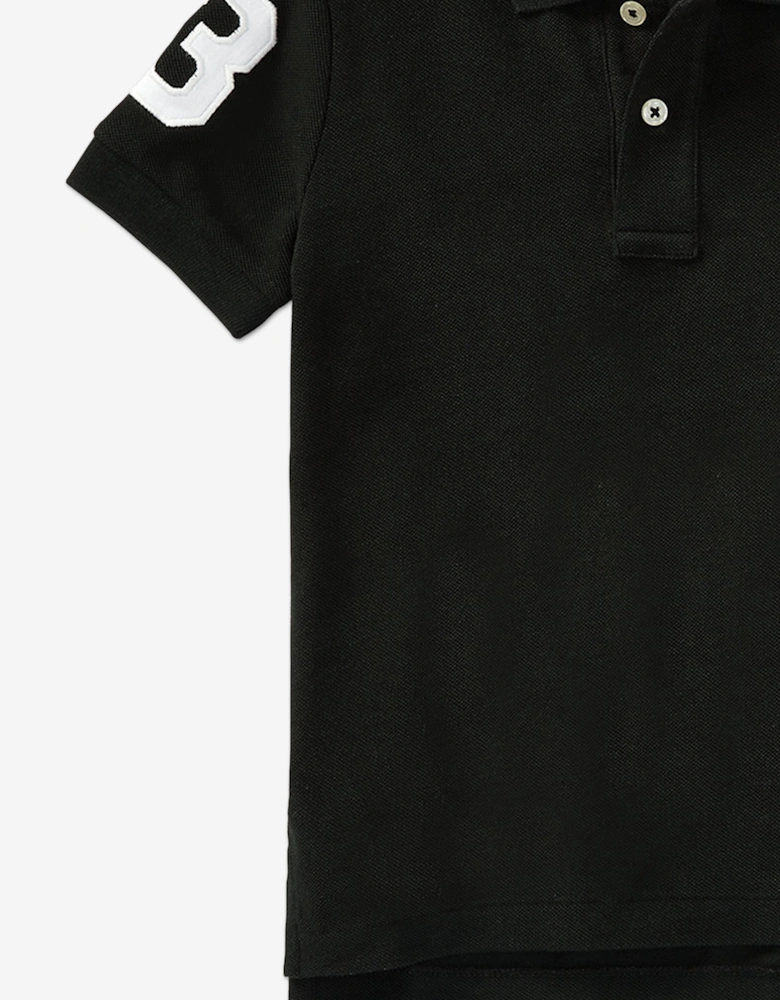Boys Logo Polo Shirt in Black