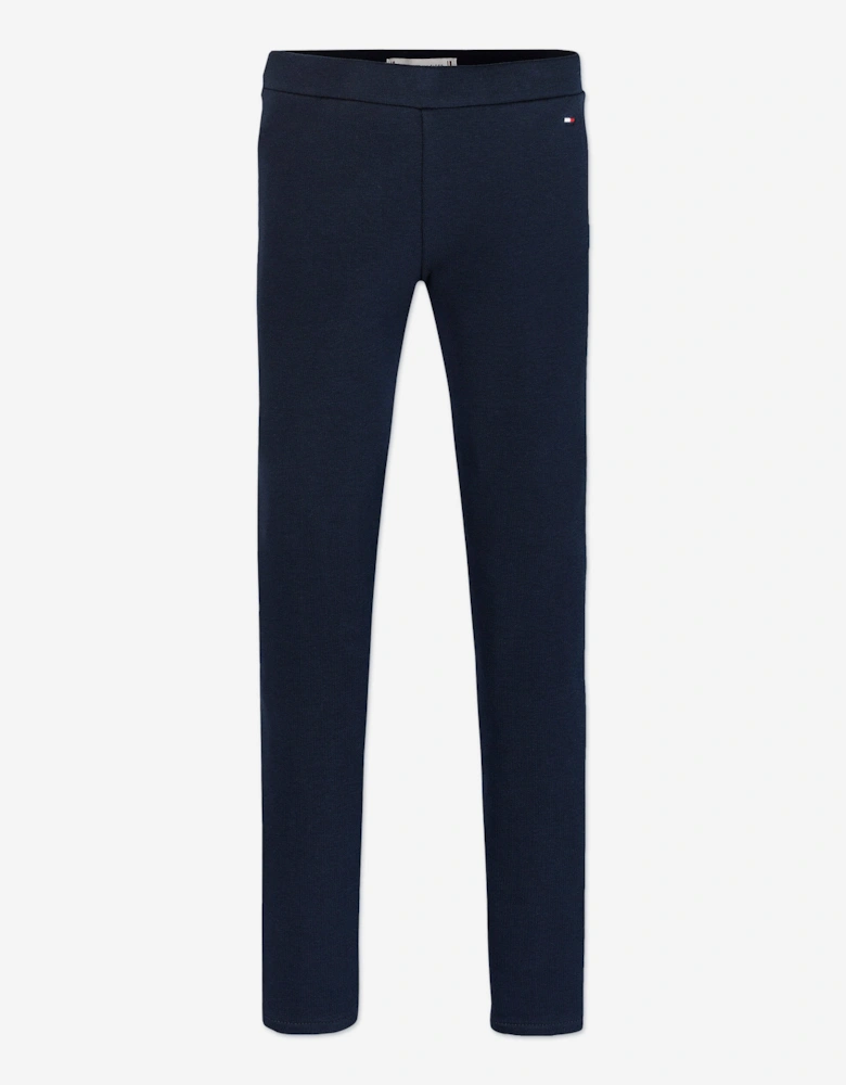 Girls Logo Leggings in Navy