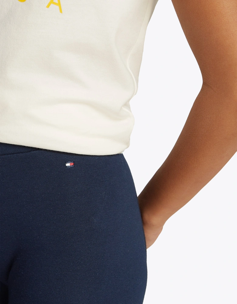 Girls Logo Leggings in Navy