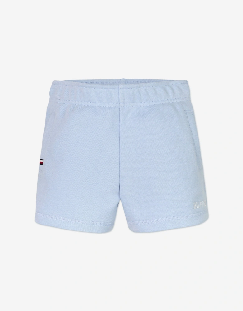 Girls Tommy Script Shorts in Blue