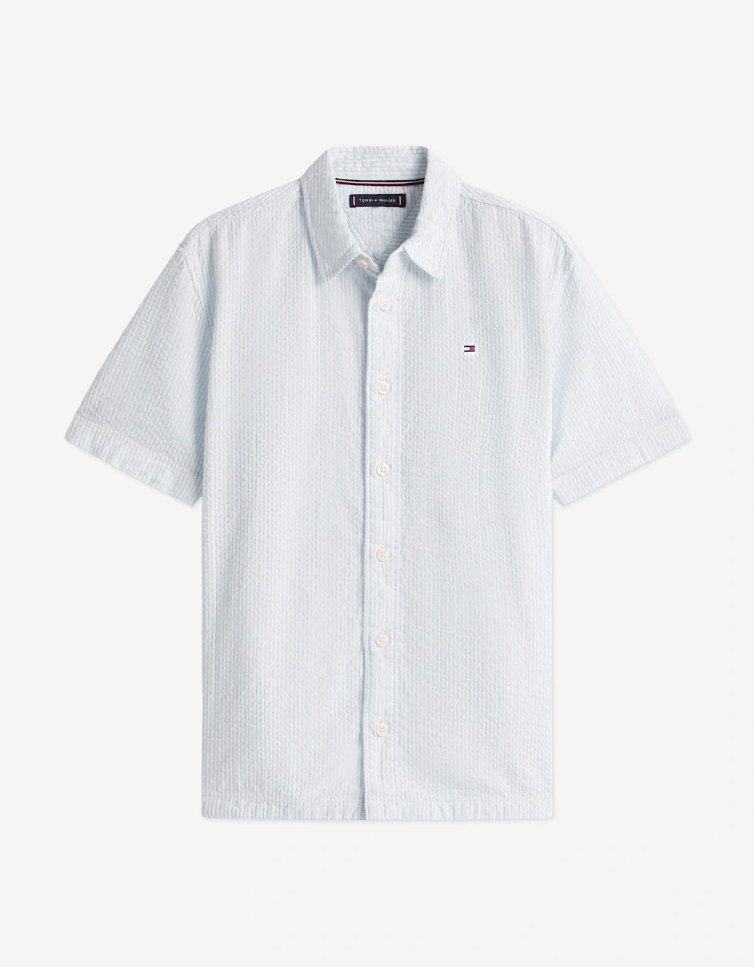 Boys Seersucker Shirt in Blue, 5 of 4