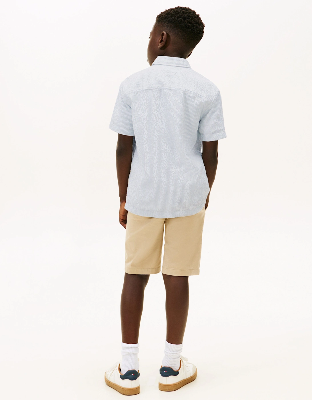 Boys Seersucker Shirt in Blue