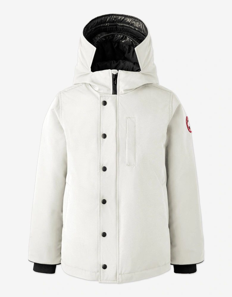 Kids Down Padded Logan Parka Jacket in White