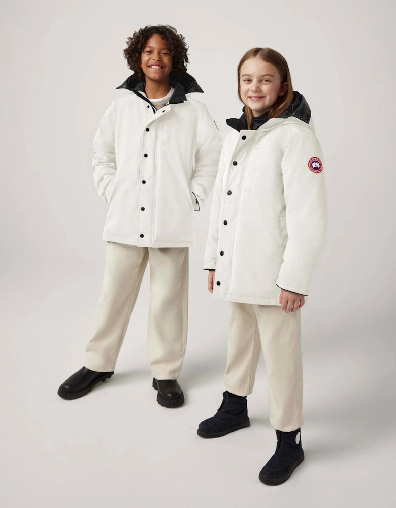 Kids Down Padded Logan Parka Jacket in White