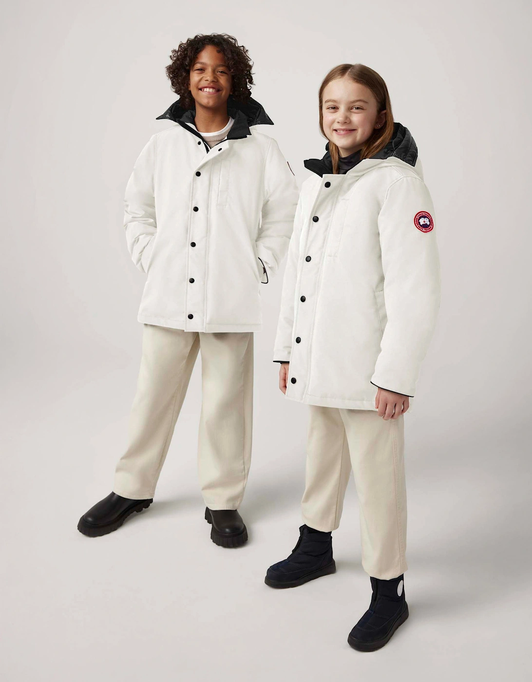 Kids Down Padded Logan Parka Jacket in White