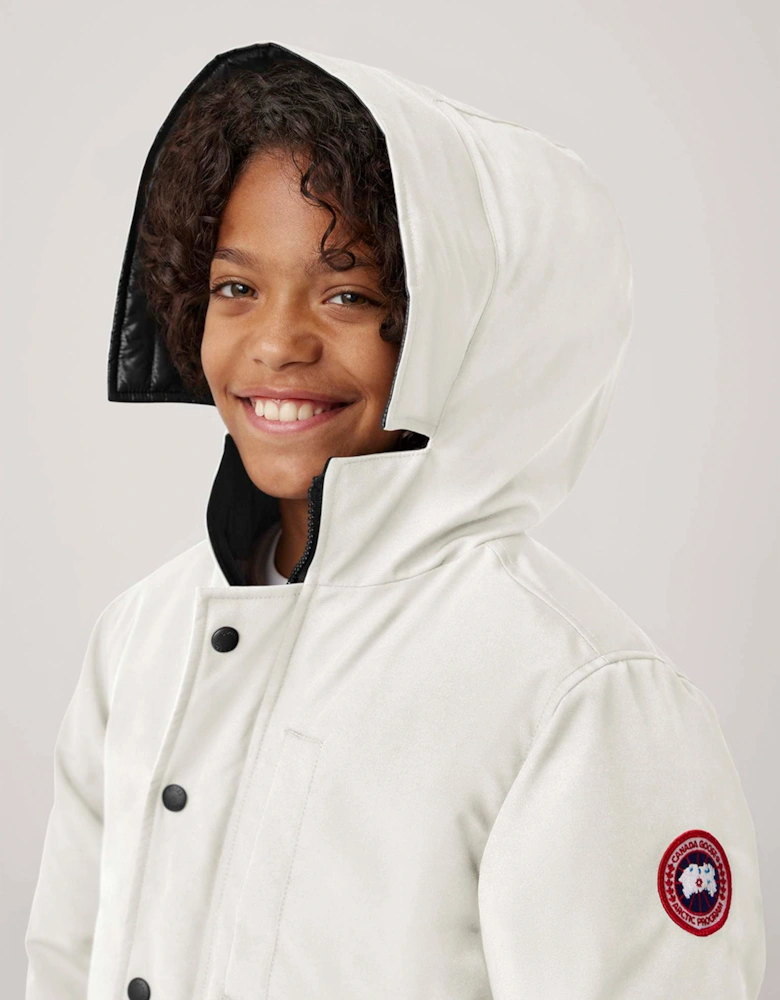 Kids Down Padded Logan Parka Jacket in White