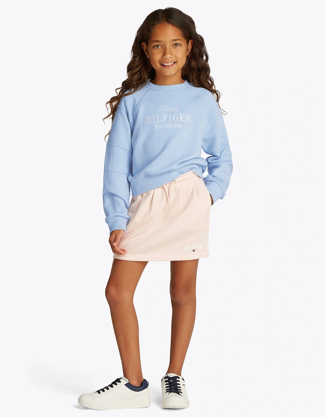Girls Script Logo Sweatshirt in Blue