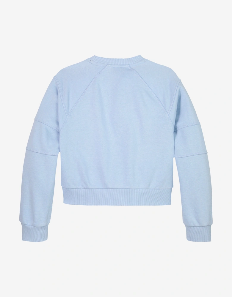 Girls Script Logo Sweatshirt in Blue