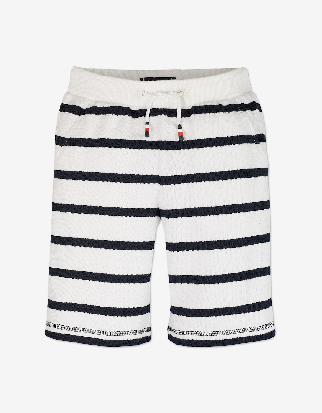 Boys Breton Stripe Shorts in White, 6 of 5