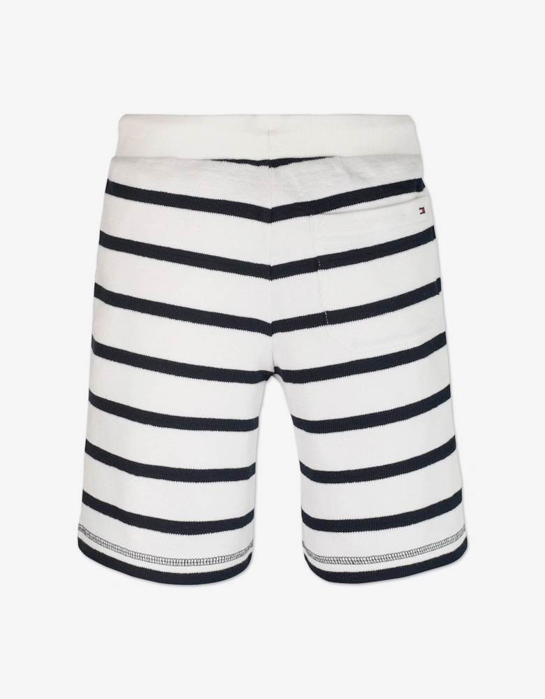 Boys Breton Stripe Shorts in White