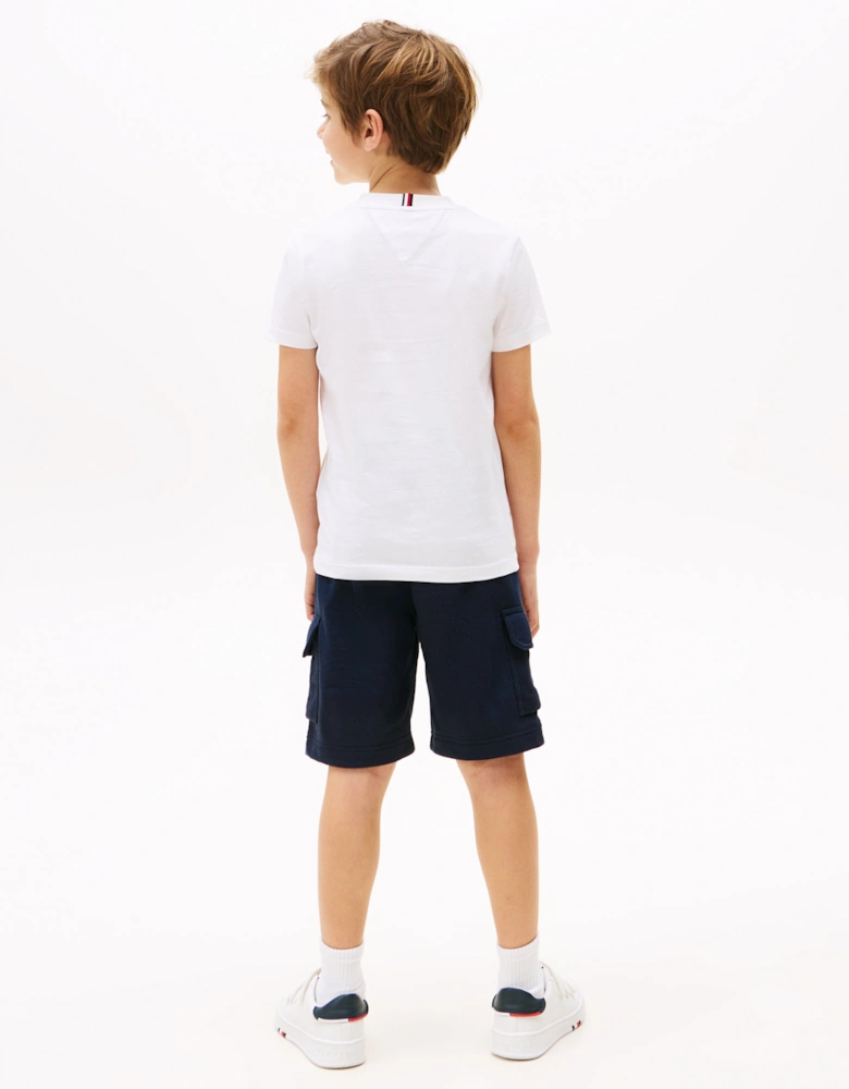 Boys T-Shirt and Cargo Short Set in White