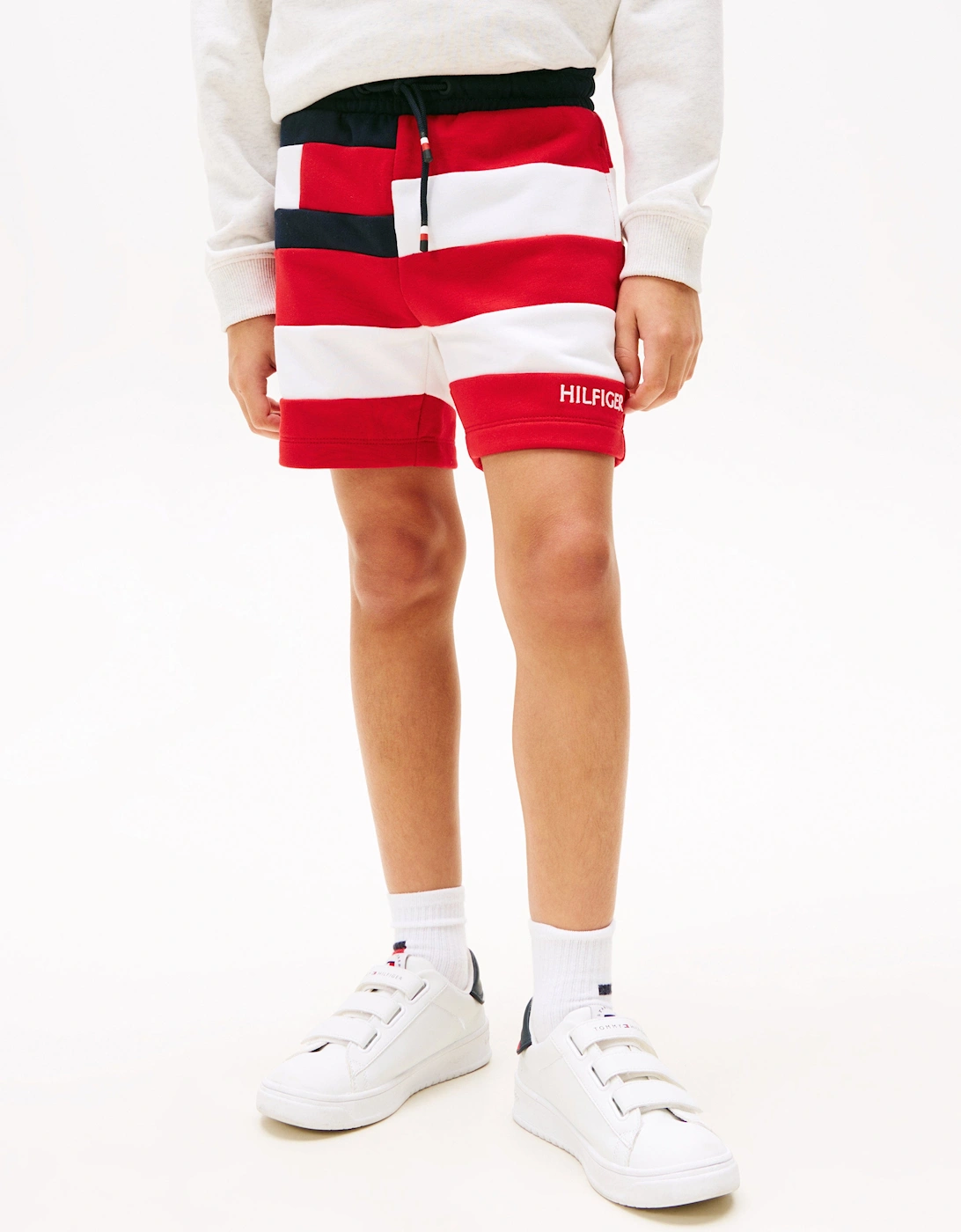 Boys Flag All Over Stripe Shorts in Red, 5 of 4