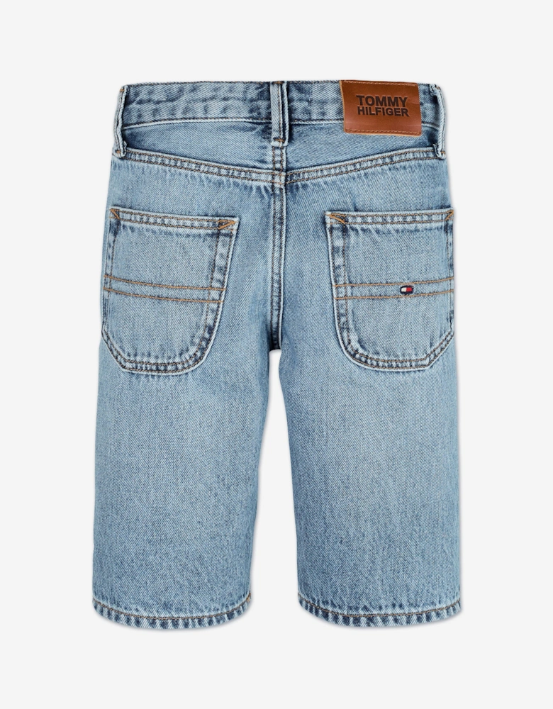 Boys Modern Straight Denim Shorts in Blue