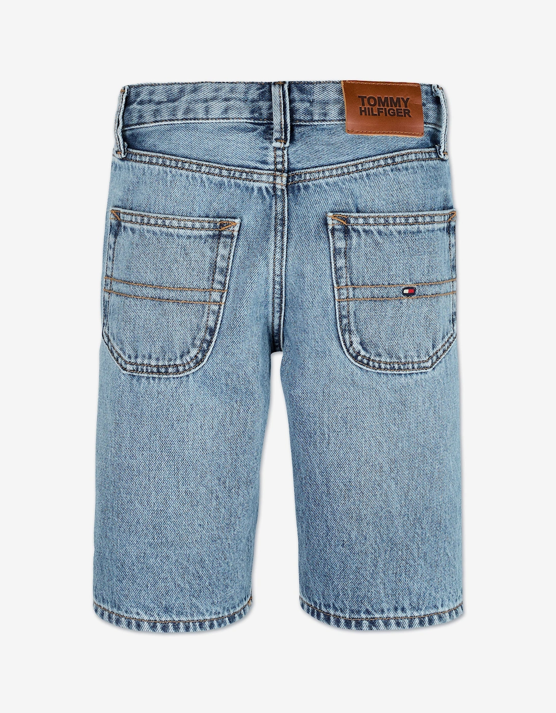 Boys Modern Straight Denim Shorts in Blue