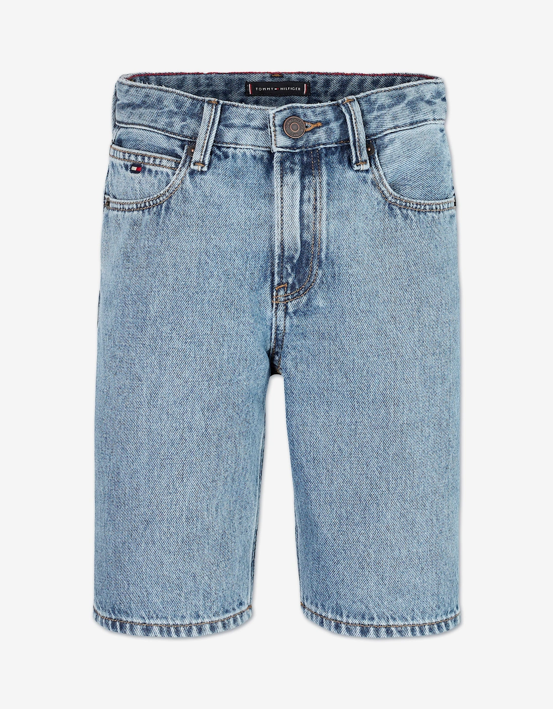 Boys Modern Straight Denim Shorts in Blue, 6 of 5