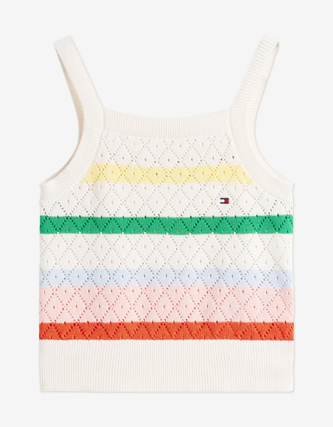 Girls Striped Crochet Top in Multicolour, 5 of 4