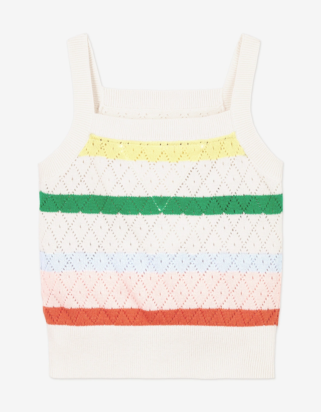 Girls Striped Crochet Top in Multicolour