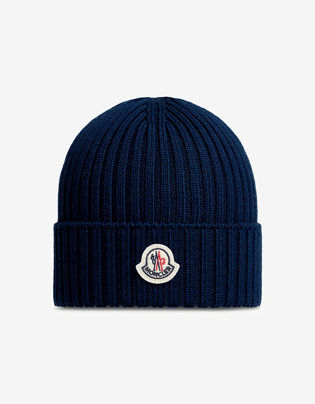 Moncler Girls Navy Enfant Wool Logo Beanie Hat - Size 8 - 10 Yrs L 54-56 Cm Kids