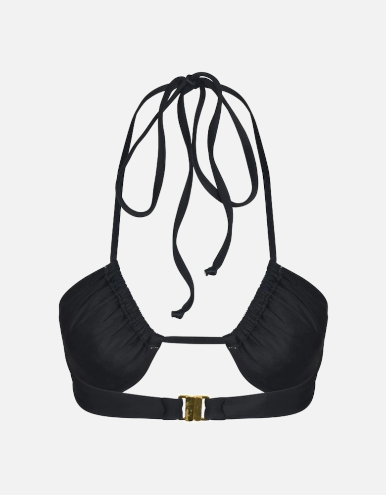 Marissa Hand Embroidered Luxe Bikini Top - Black