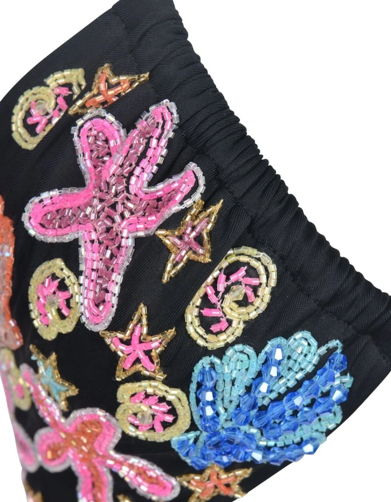 Marissa Hand Embroidered Luxe Bikini Top - Black