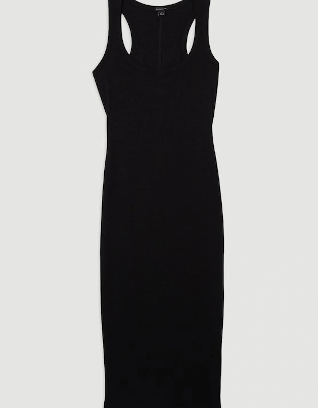 Compact Jersey Rib Racer Maxi Dress