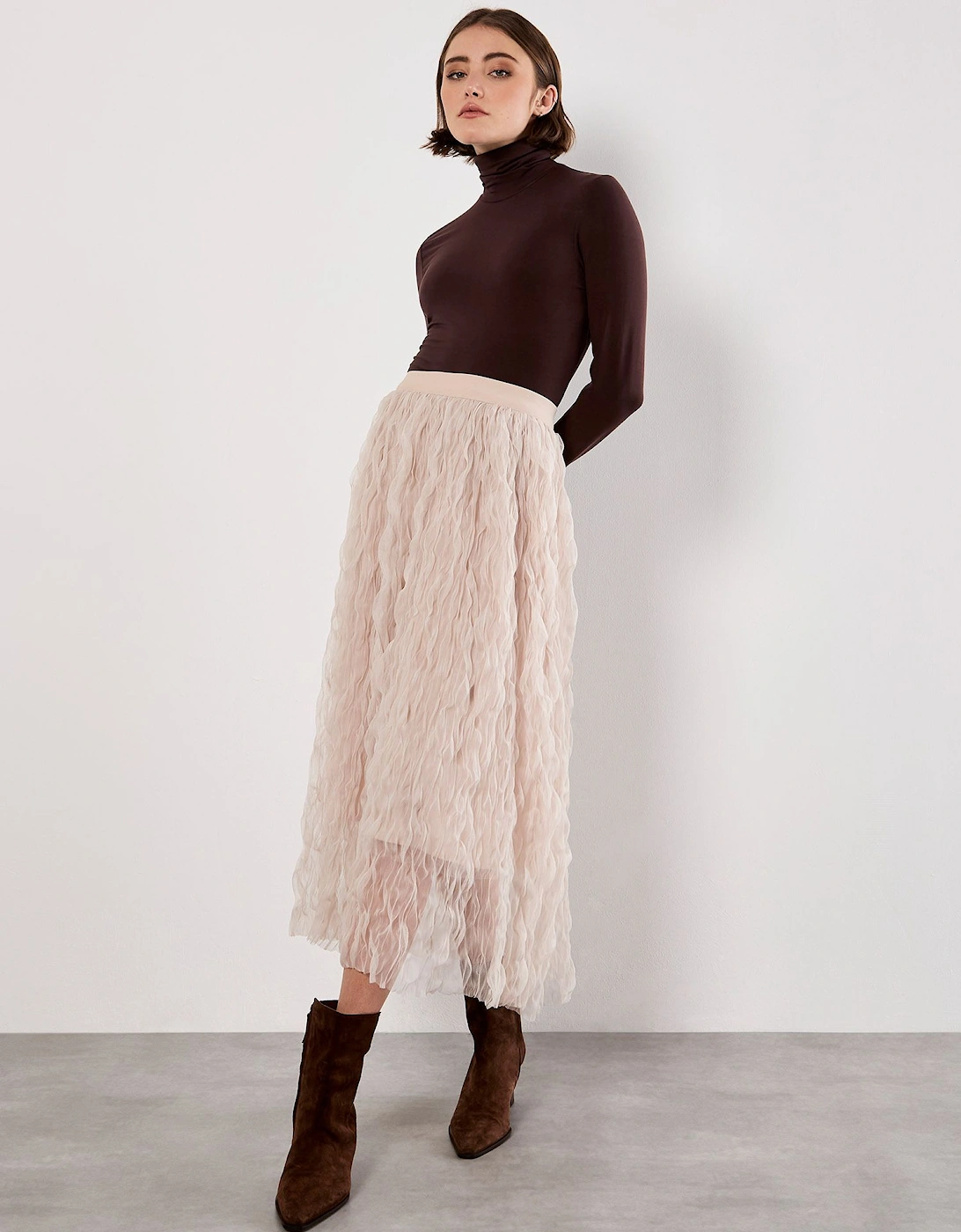 Wavy Tulle Midi Skirt, 2 of 1