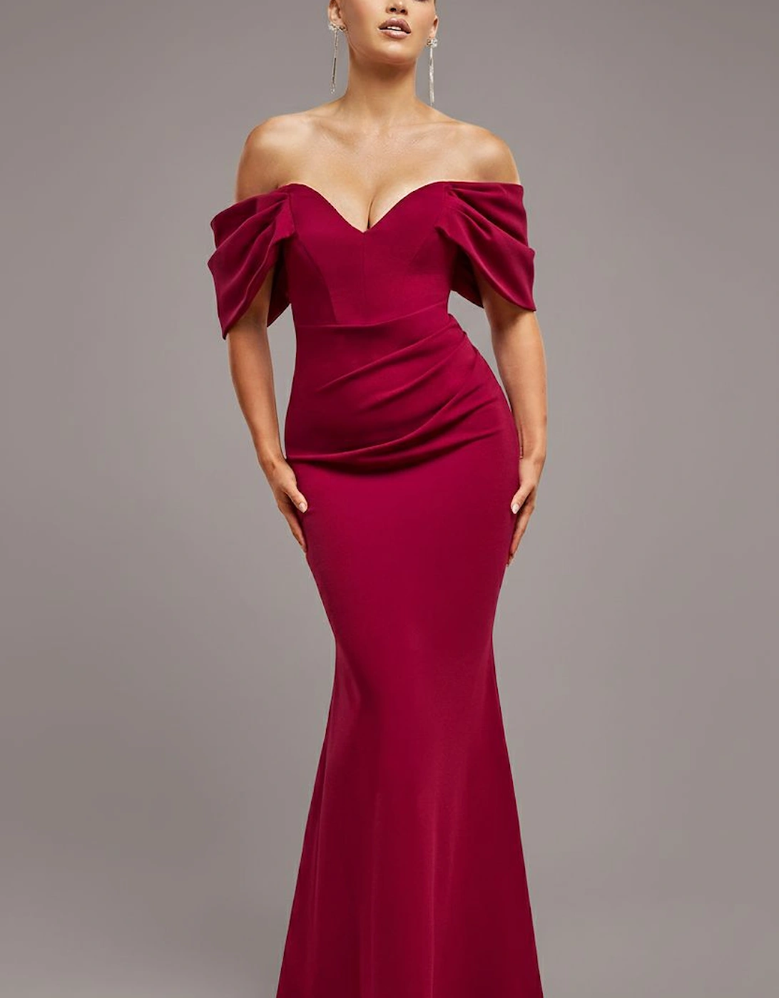 Off The Shoulder Draped Sleeve Maxi Dress, 2 of 1