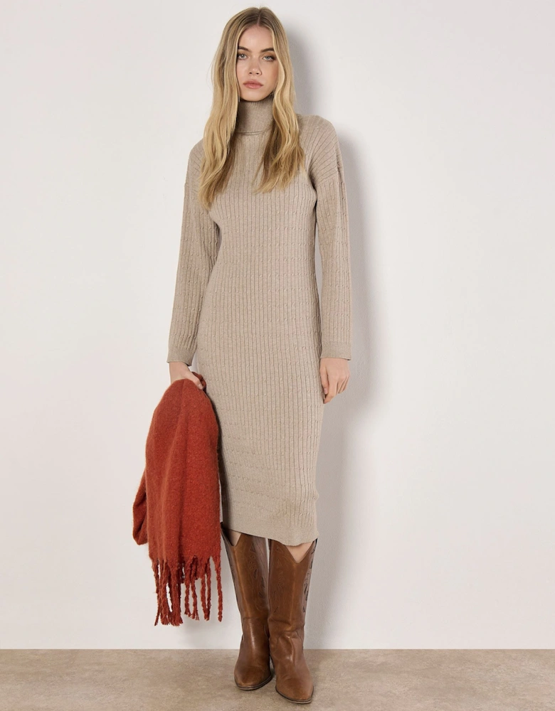 Roll Neck Midi Dress
