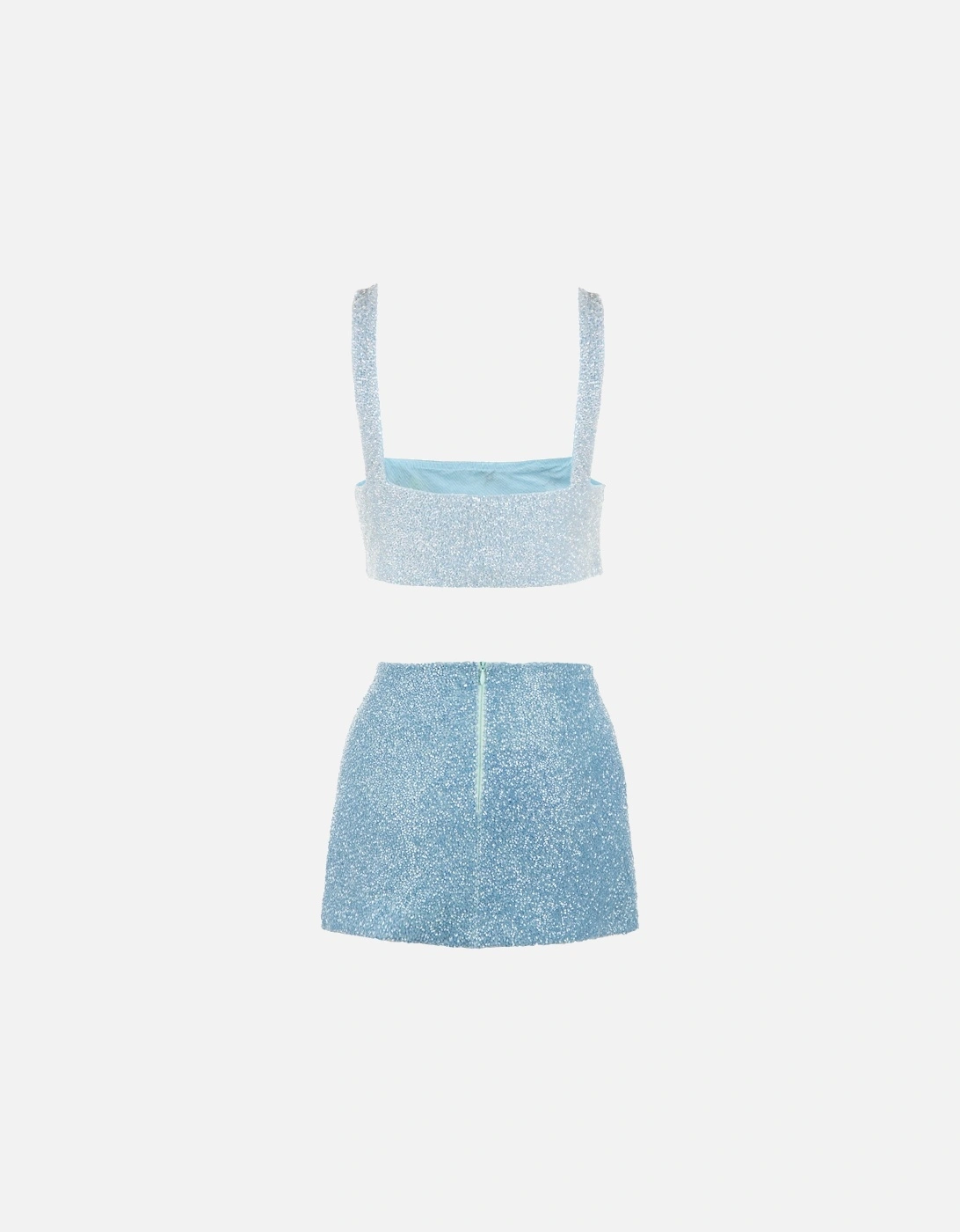 Vegas Embroidered Co-ord Top –  Light Blue