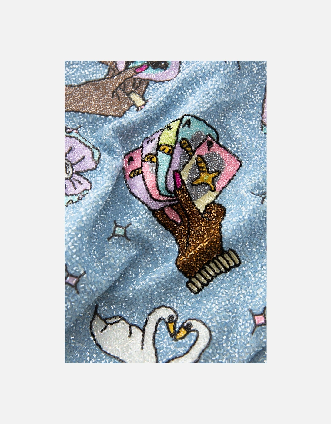 Vegas Embroidered Co-ord Top –  Light Blue