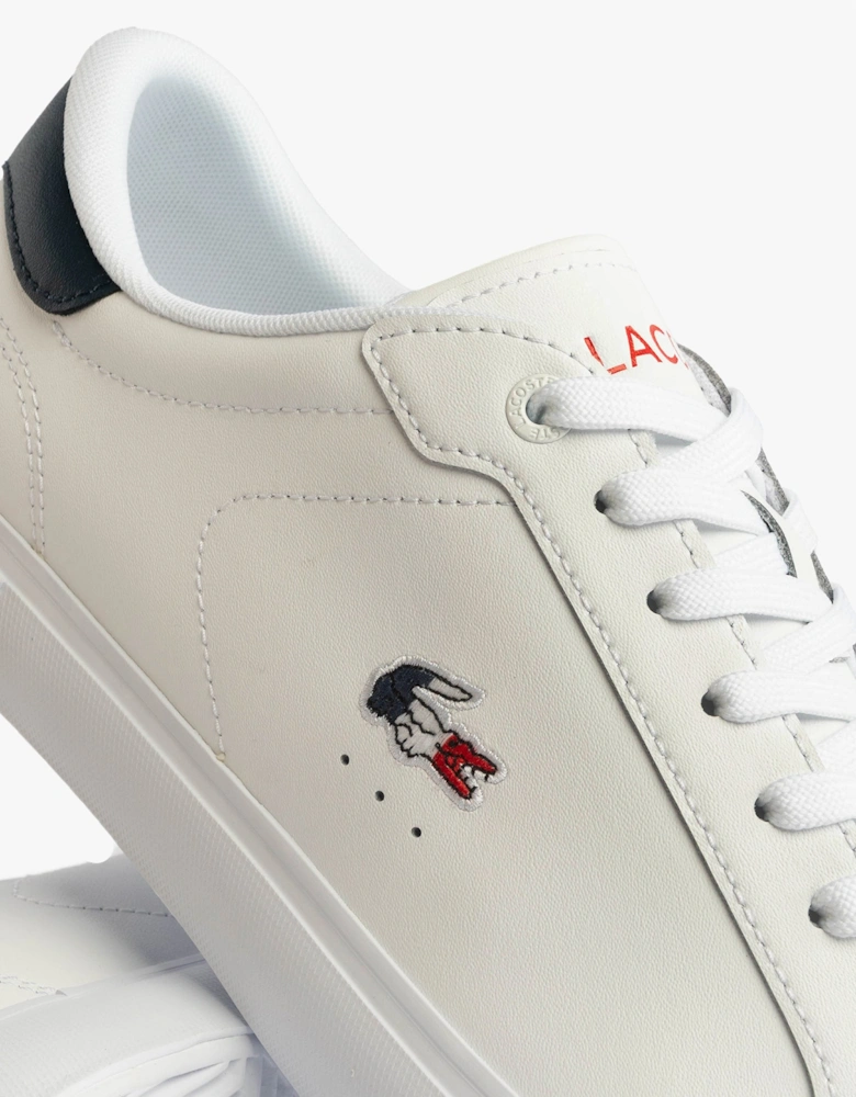 POWERCOURT Mens Court Trainers Trainers White/Navy/Red