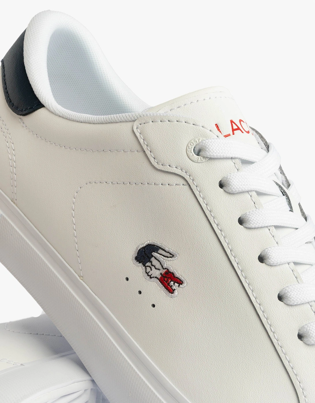 POWERCOURT Mens Court Trainers Trainers White/Navy/Red