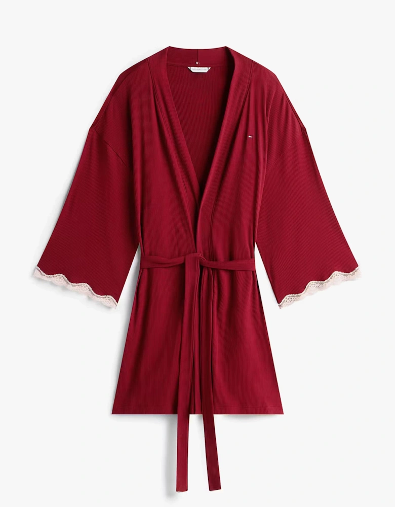 LACE KIMONO Womens Rouge