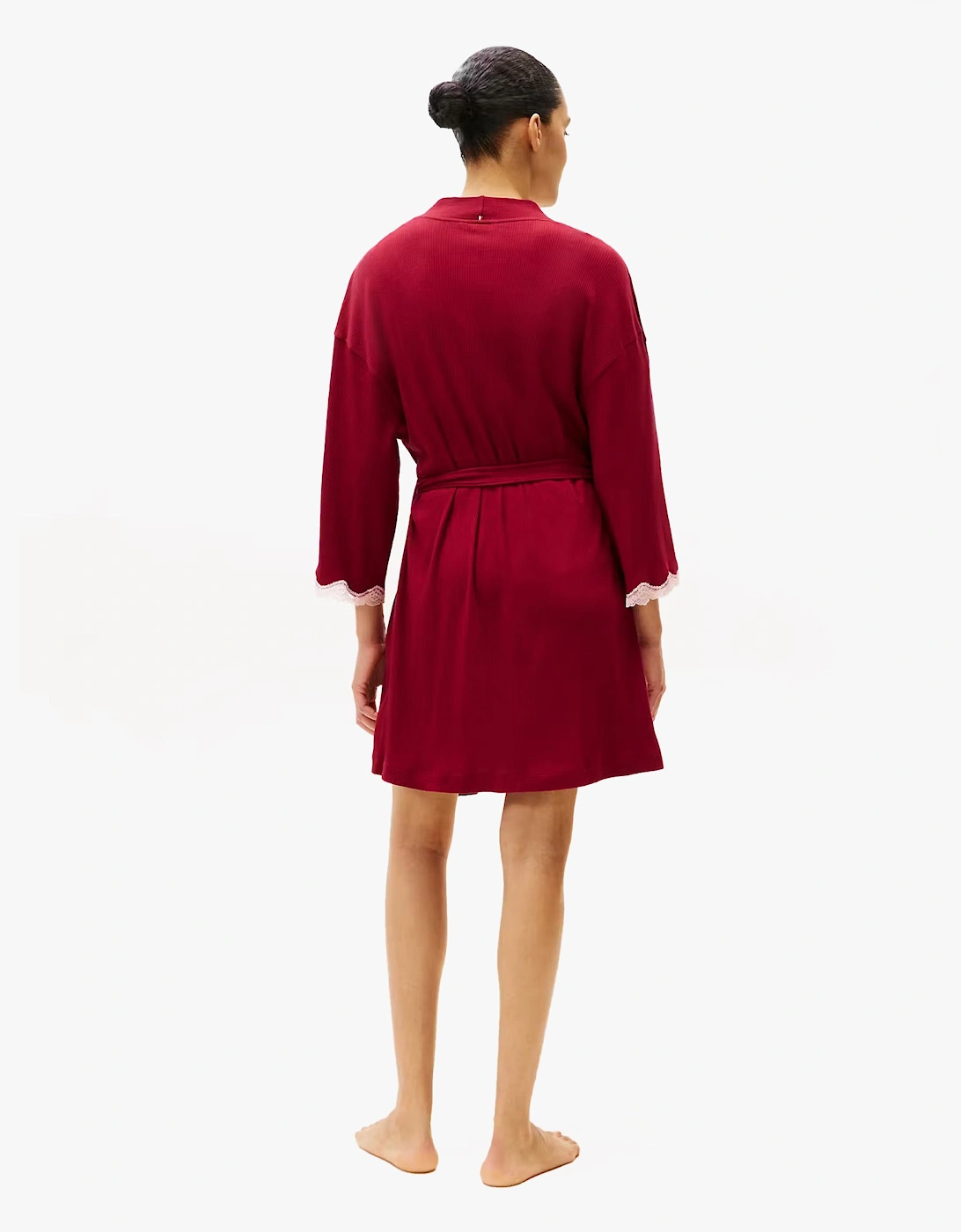 LACE KIMONO Womens Rouge