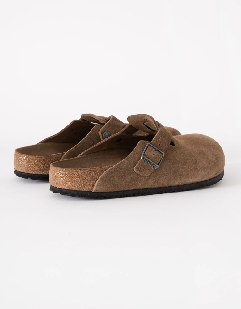 Soft Footbed Unisex Suede Clogs - Dark Tea/Tonal Footbed