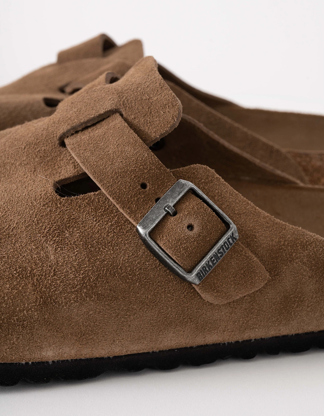 Soft Footbed Unisex Suede Clogs - Dark Tea/Tonal Footbed
