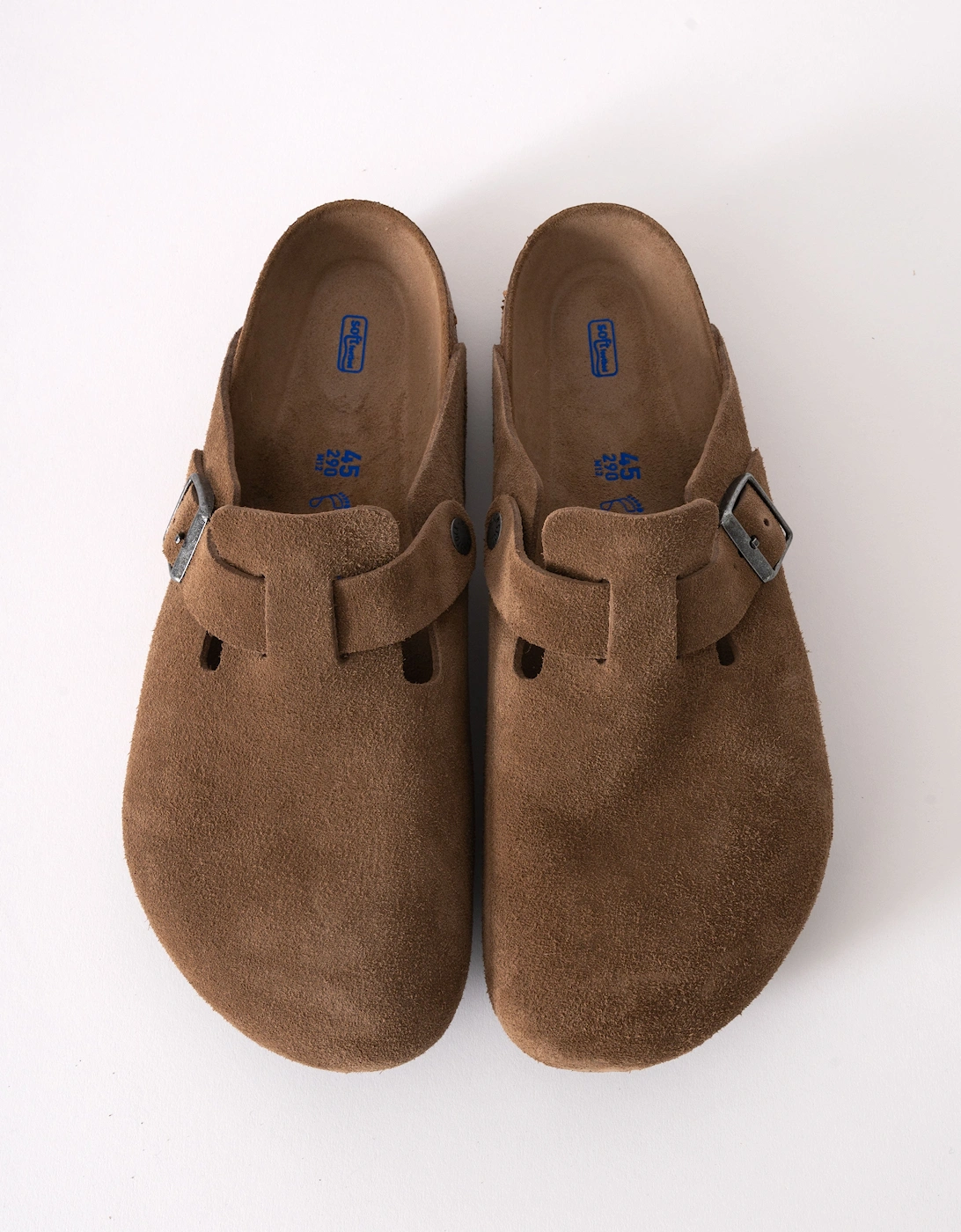 Soft Footbed Unisex Suede Clogs - Dark Tea/Tonal Footbed