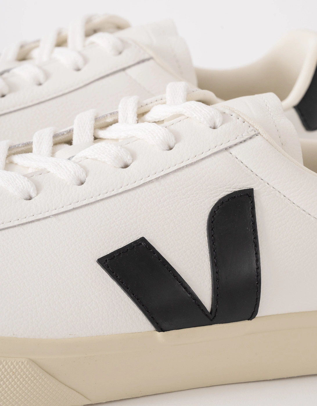 Campo Leather Mens Trainers - White/Black