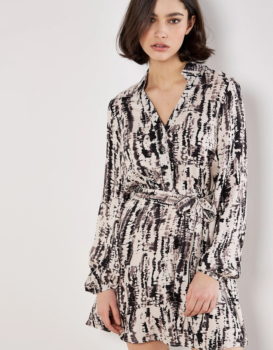 Tie Dye Stripe Shirt Mini Dress, 2 of 1