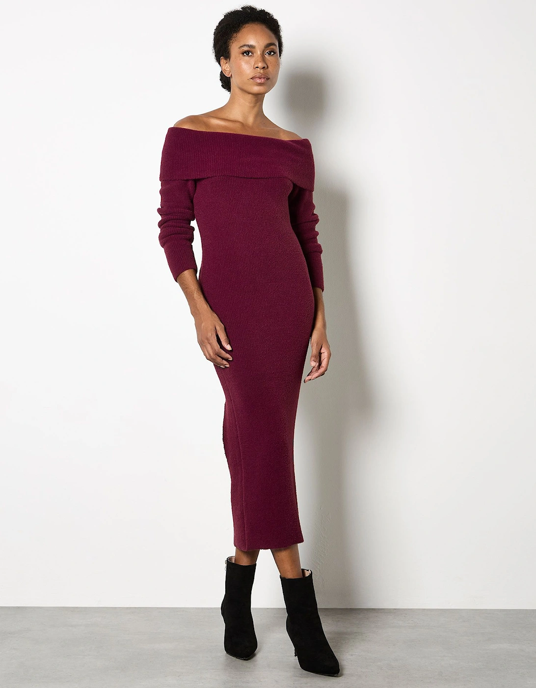 Fluffy Bardot Midaxi Dress, 2 of 1