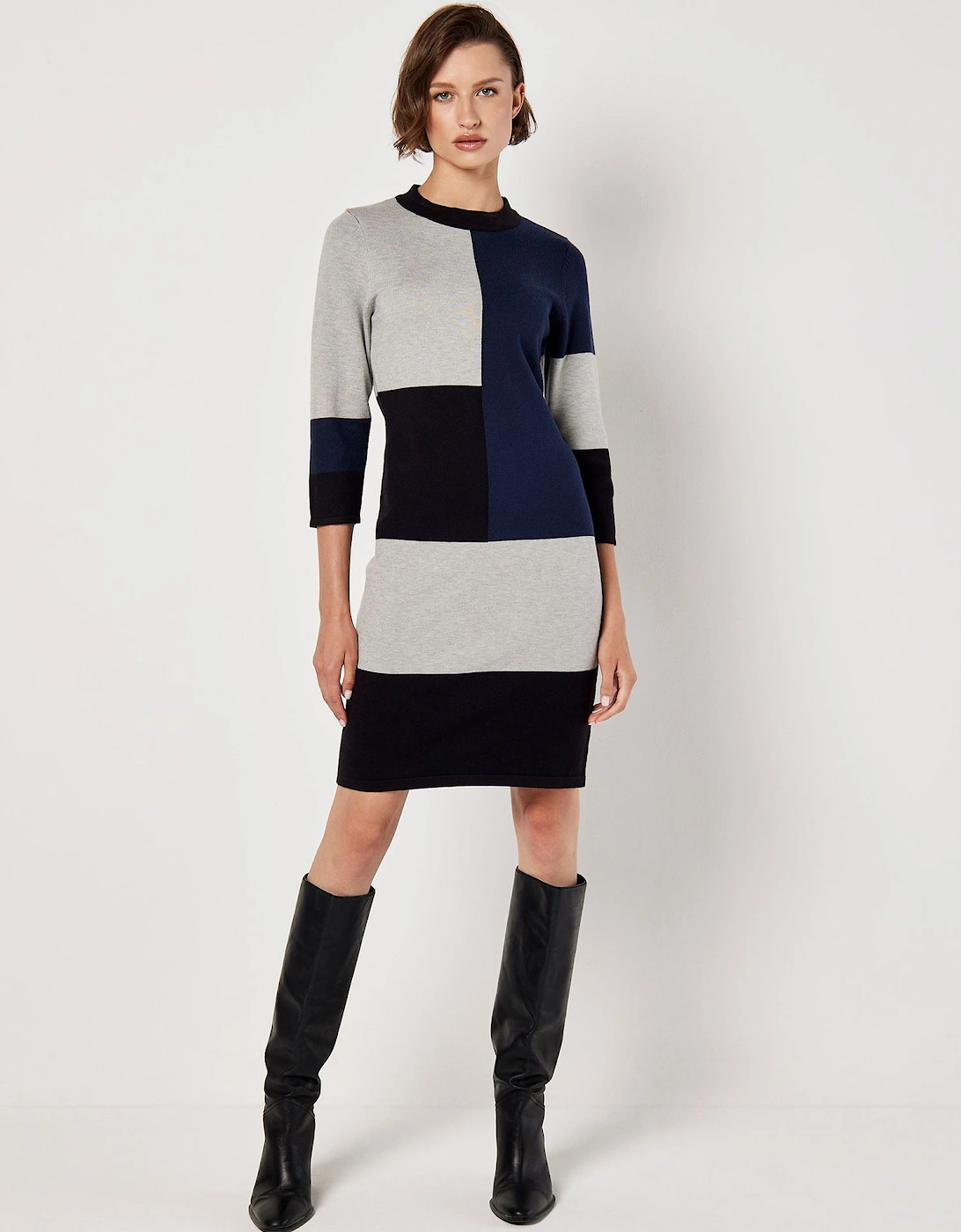 Colour Block Bodycon Mini Dress, 2 of 1