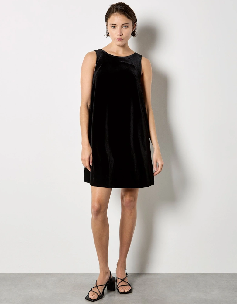 Velvet Bow Back Swing Dress