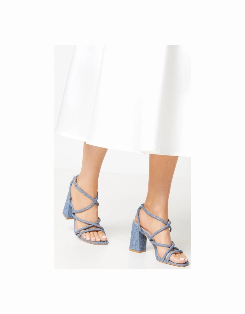 Molly Faux Leather  Strappy Block Heeled Sandals
