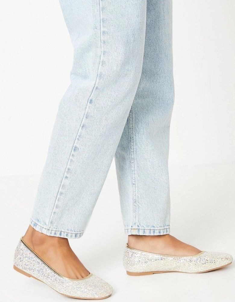 Benedict Glitter Soft Square Tope Ballet Pumps