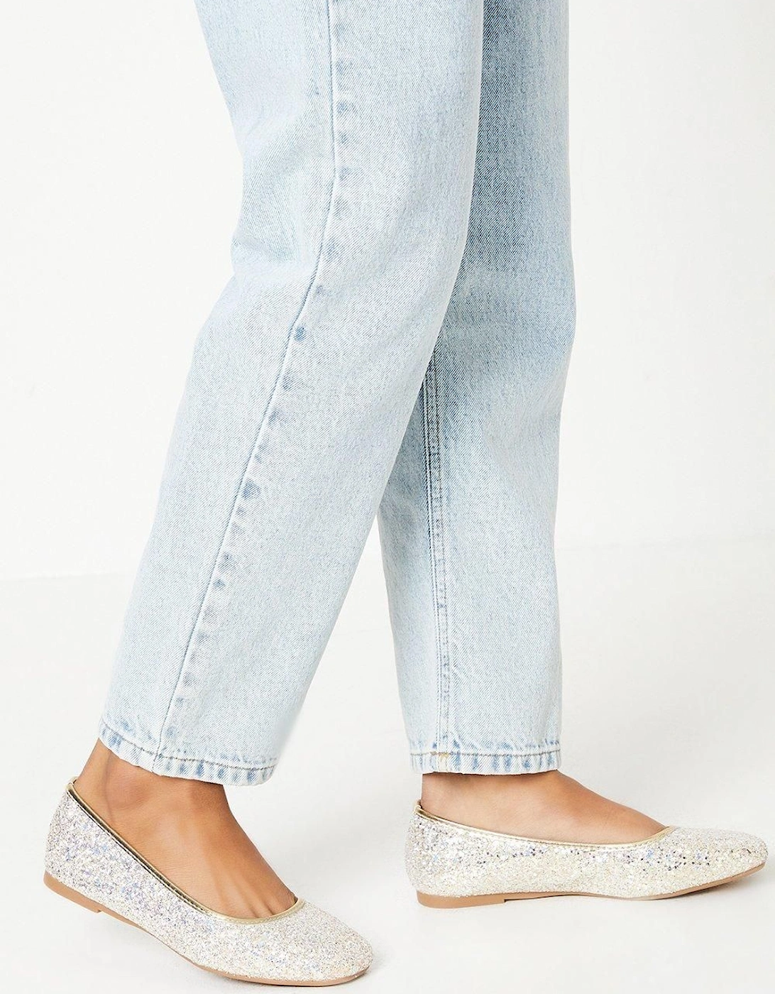 Benedict Glitter Soft Square Tope Ballet Pumps, 2 of 1
