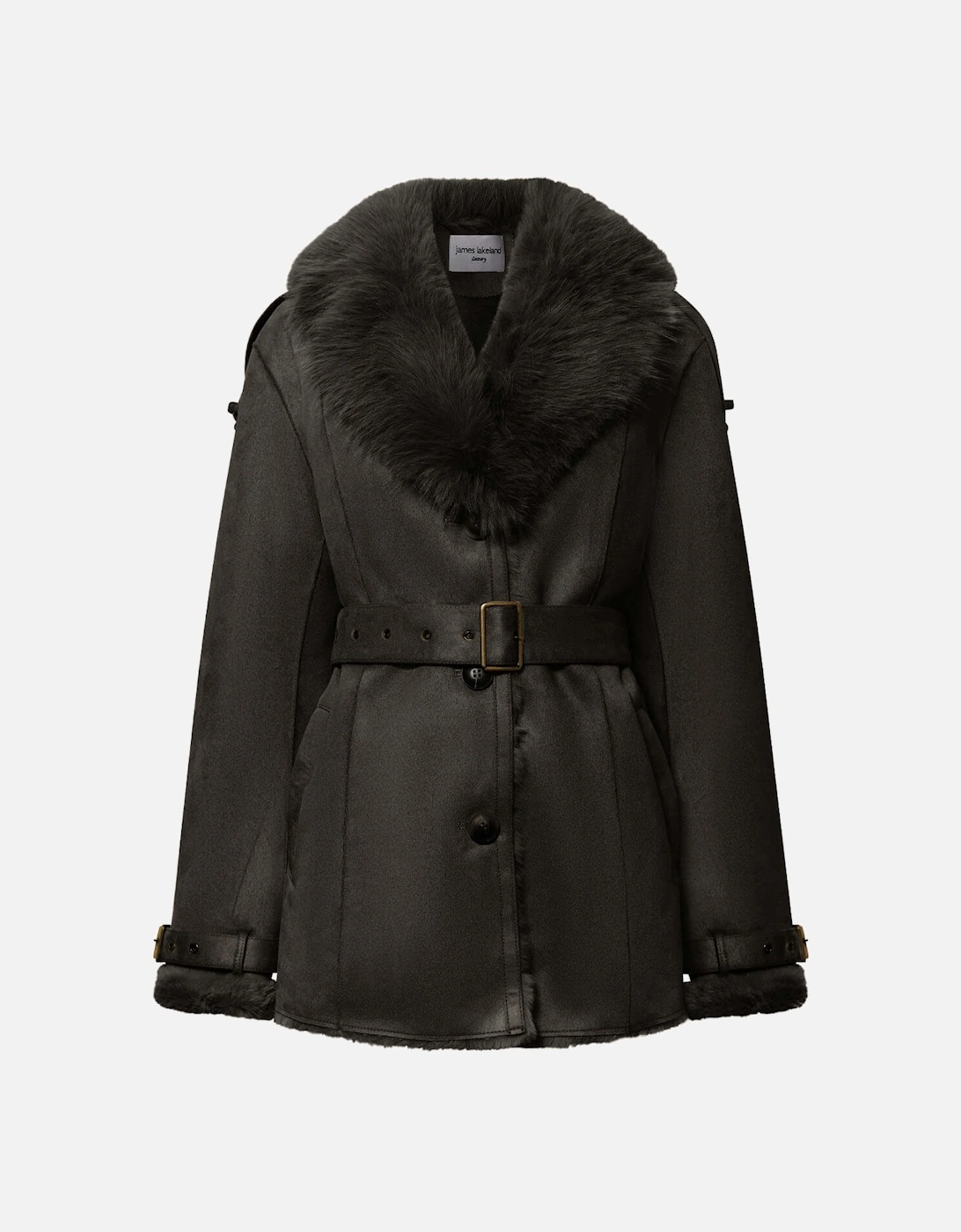 Short Faux Fur Black Coat